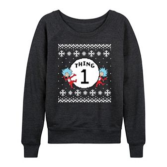 Women's The Cat In The Hat Thing One French Terry Long Sleeve Graphic Tee