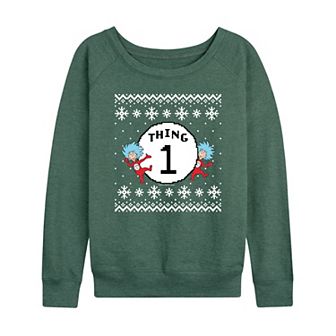 Women's The Cat In The Hat Thing One French Terry Long Sleeve Graphic Tee