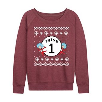 Women's The Cat In The Hat Thing One French Terry Long Sleeve Graphic Tee