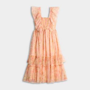 Girls 7-16 Bonnie Jean Smocked Mesh Maxi Dress