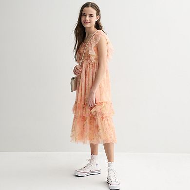 Girls 7-16 Bonnie Jean Smocked Mesh Maxi Dress