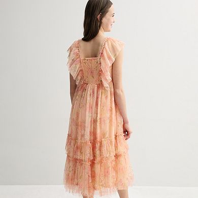 Girls 7-16 Bonnie Jean Smocked Mesh Maxi Dress