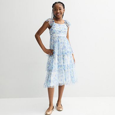 Girls 7-16 Bonnie Jean Tiered Mesh Maxi Dress