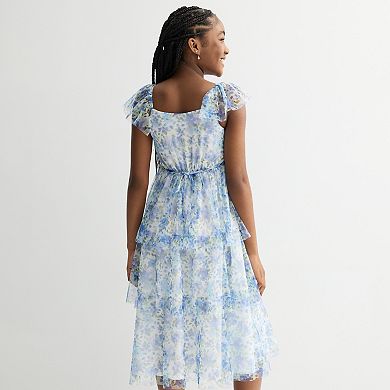 Girls 7-16 Bonnie Jean Tiered Mesh Maxi Dress