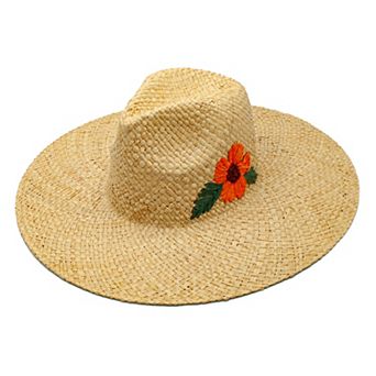 Women's Peter Grimm Delfina Flower Premium Raffia Hat