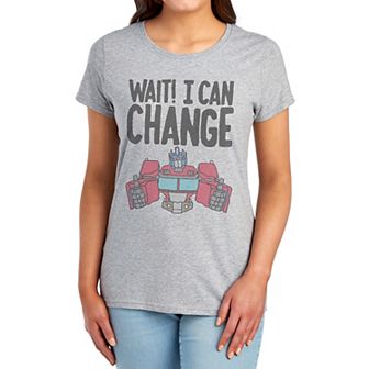 Juniors' Transformers Wait I Can Change Graphic Tee