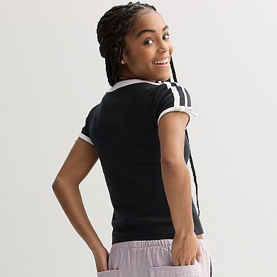 Girls 7-16 SO® V-Neck Bow Tee in Regular & Plus Size