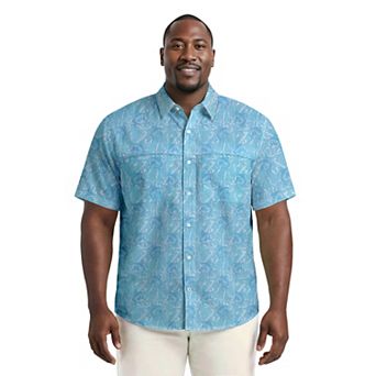 Big & Tall IZOD Sunshield Performance Short Sleeve Button-Down Shirt