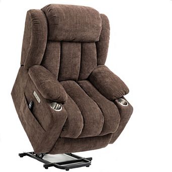Merax Chenille Power Lift Recliner Chair, Heavy Duty Motion Mechanism with 8-Point Vibration Massage