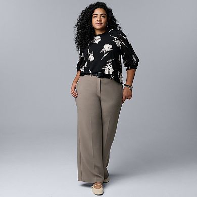 Plus Size Simply Vera Vera Wang Mixed Media Twist Sleeve Top