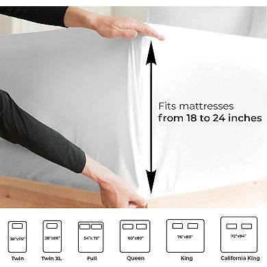 Microfiber Fitted Sheet 18" - 24" Inch Extra Deep Pocket