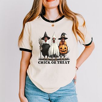 Chick or Treat Halloween Chickens - Ringer Tee
