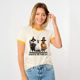 Chick or Treat Halloween Chickens - Ringer Tee