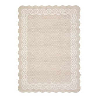 Garvee Flounce Bordered Area Rug Stain Resistant Non Slip Throw Rug for Living Room Bedroom Kitchen