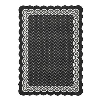 Garvee Flounce Bordered Area Rug Stain Resistant Non Slip Throw Rug for Living Room Bedroom Kitchen