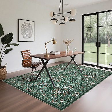 Garvee Machine Washable Rustic Area Rug Non Slip Low Pile Soft Rug for Bedroom Kitchen Bathroom