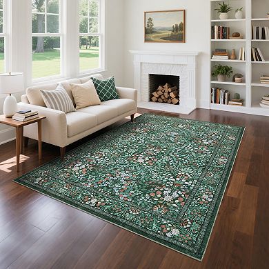 Garvee Machine Washable Rustic Area Rug Non Slip Low Pile Soft Rug for Bedroom Kitchen Bathroom
