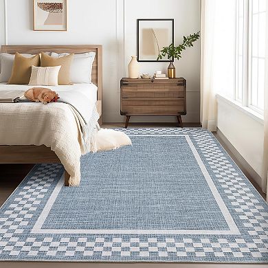 Garvee Geometric Area Rug Ultra Soft Non Slip Washable Modern Indoor Rug for Bedroom Kitchen