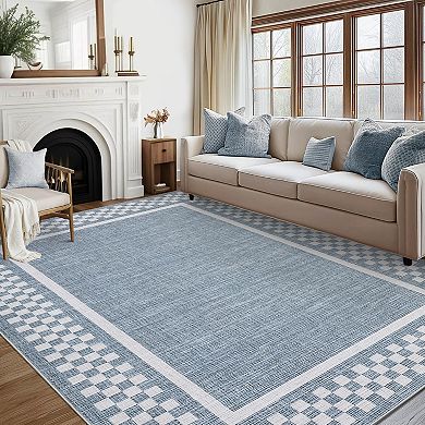 Garvee Geometric Area Rug Ultra Soft Non Slip Washable Modern Indoor Rug for Bedroom Kitchen