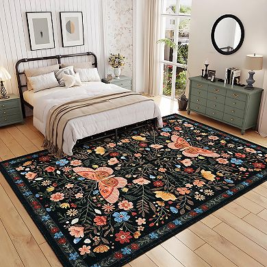 Garvee Machine Washable Non Slip Area Rug Refined Pastoral Style Rug for Living Room Bedroom Kitchen