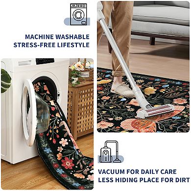 Garvee Machine Washable Non Slip Area Rug Refined Pastoral Style Rug for Living Room Bedroom Kitchen