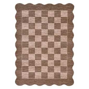 Garvee Contemporary Plaid Area Rug Non Slip Machine Washable Indoor Rug for Bedroom Kitchen Laundry