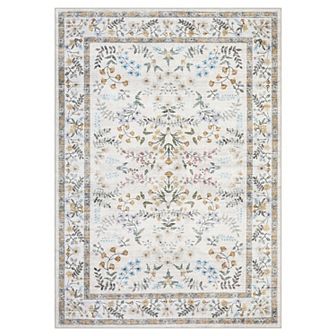 Garvee Machine Washable Garden Rug Floral Patterns Non Slip Stain Resistant Area Rug for Home Decor