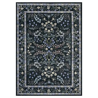 Garvee Machine Washable Garden Rug Floral Patterns Non Slip Stain Resistant Area Rug for Home Decor