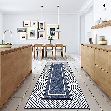 Garvee Modern Bordered Washable Area Rugs Soft Washable Floorcover Mat for Bedroom Living Room