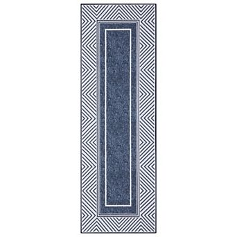 Garvee Modern Bordered Washable Area Rugs Soft Washable Floorcover Mat for Bedroom Living Room