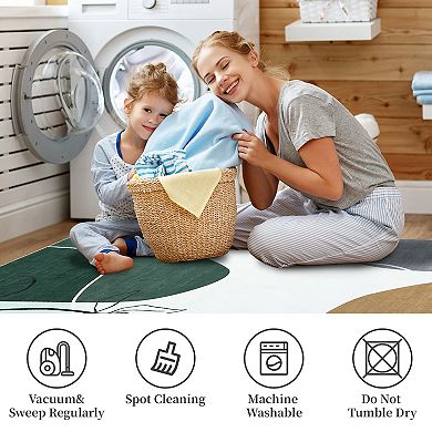 Garvee Abstract Art Throw Mat Modern Floral Washable Indoor Throw Floor Carpet