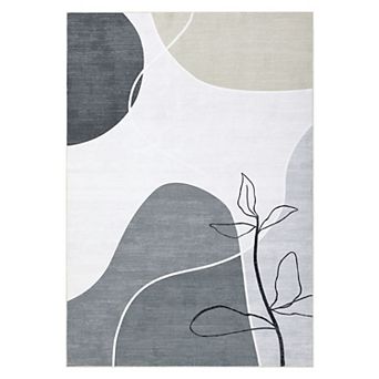 Garvee Abstract Art Throw Mat Modern Floral Washable Indoor Throw Floor Carpet