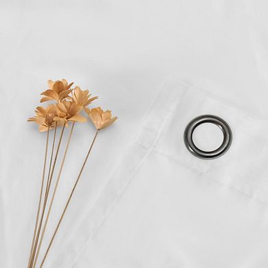 Serenity Poly/Cotton Blend Two Tone Stripes Top Grommet Top Pairs Sheer Curtain