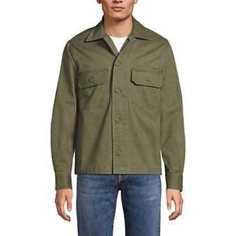 Men's Lands' End Herringbone Utility Shirt Jacket