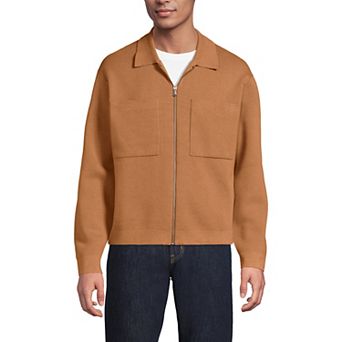 Men's Lands' End Long Sleeve Cotton Full Zip Chore Coat