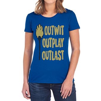 Juniors' Outwit Outplay Outlast Graphic Tee