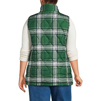 Plus Size Lands' End Print FeatherFree Quilted Insulated Vest