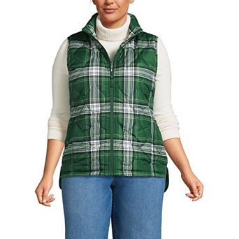 Plus Size Lands' End Print FeatherFree Quilted Insulated Vest