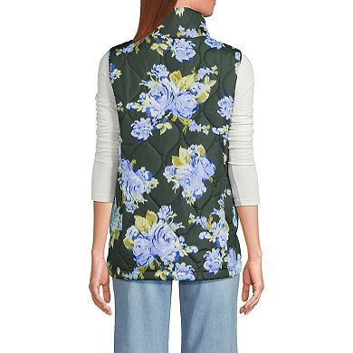 Petite Lands' End Print FeatherFree Quilted Insulated Vest