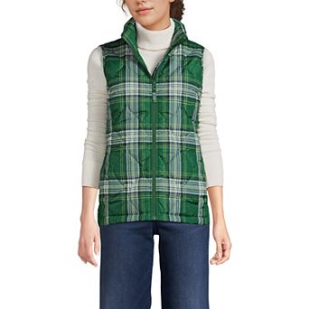 Petite Lands' End Print FeatherFree Quilted Insulated Vest