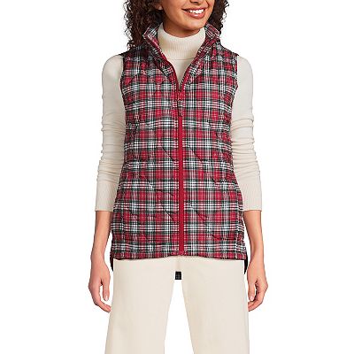 Women's Tall Lands' End Print FeatherFree Quilted Insulated Vest - Main Image
