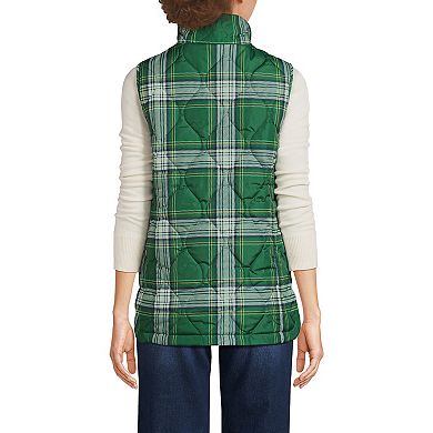 Women's Lands' End Print FeatherFree Quilted Insulated Vest