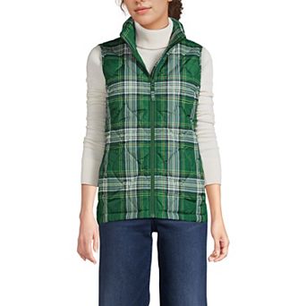 Women's Lands' End Print FeatherFree Quilted Insulated Vest