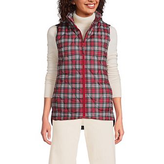Women's Lands' End Print FeatherFree Quilted Insulated Vest