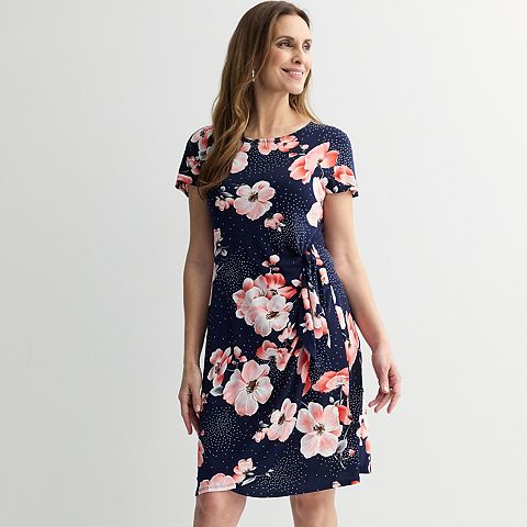 Женские платья Robbie Petite Robbie Bee Short Sleeve Sarong Dress