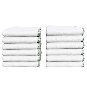Madelinen® 12 pk Lightweight Cotton Boho-Chic Washcloth Set