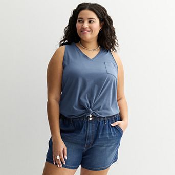 Juniors' Plus Size SO® V-Neck Pocket Tank Top