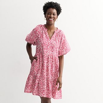 Women's Sonoma Goods For Life® Silk-Like Tiered Dress