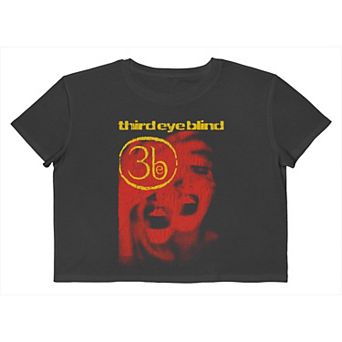 Juniors' Third Eye Blind Screaming 3EB Logo Cropped Graphic Tee