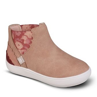 Oomphies Quinta Little Kids Girls Slip-On Ankle Boots With Floral Accent